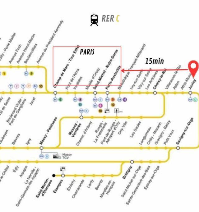 Superbe Appart Entier Au Pied De La Gare Rer, A 15 Min De Paris & Orly 쥐비시-쉬르-오르주 외부 사진
